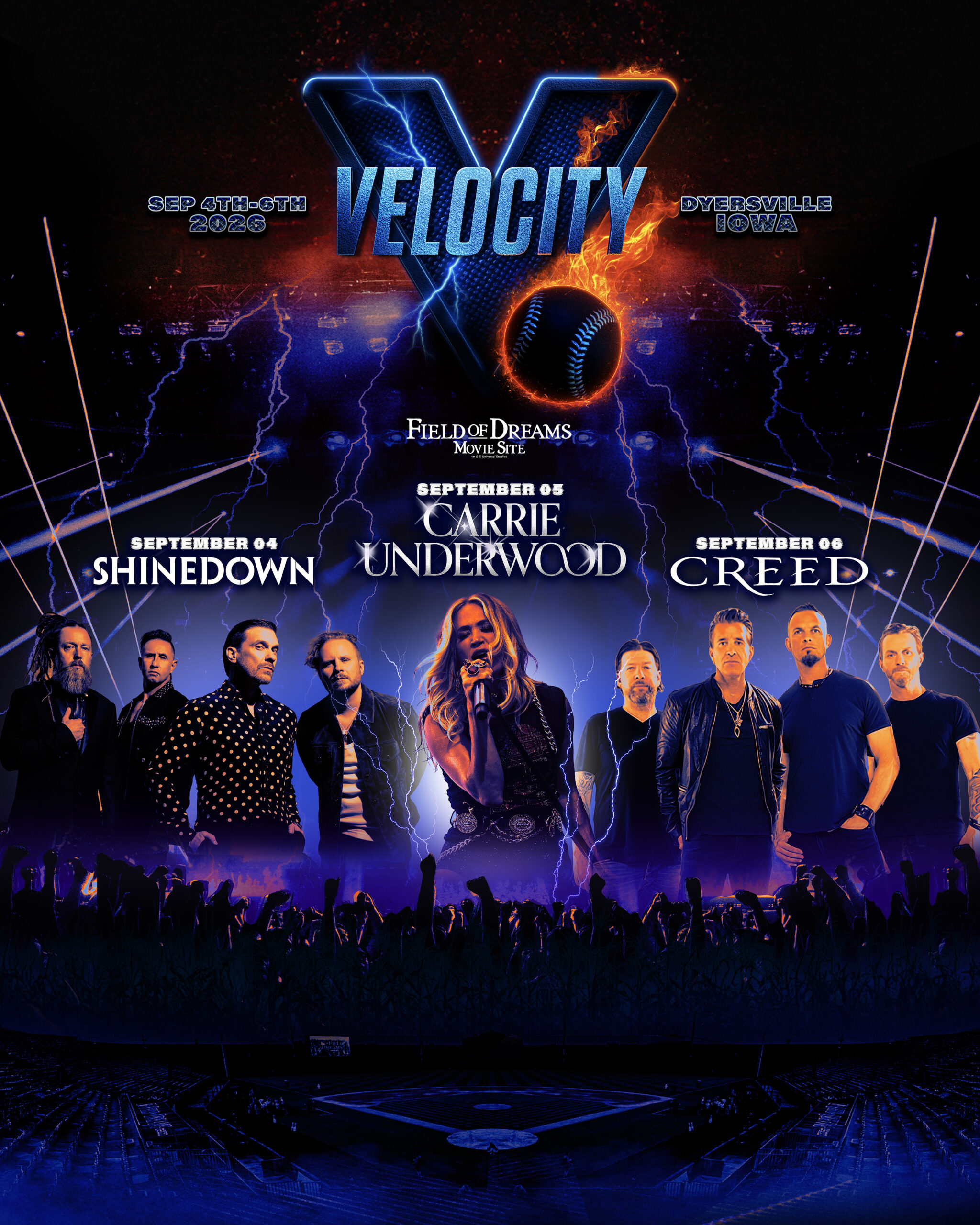 “Velocity at Field of Dreams” 2026 featuring Carrie Underwood, Shinedown  and Creed as Headliners - Carrie Underwood | Official Site